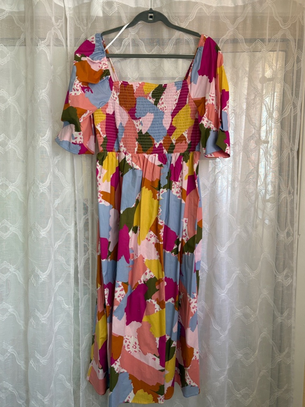 Eloquii Midi Dress with Smocked Bodice. NWOT